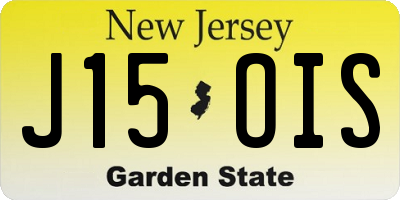 NJ license plate J15OIS