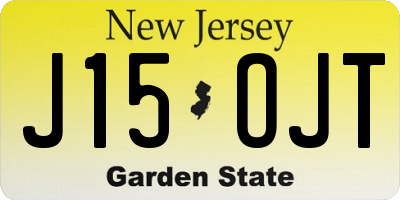 NJ license plate J15OJT