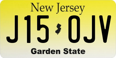 NJ license plate J15OJV