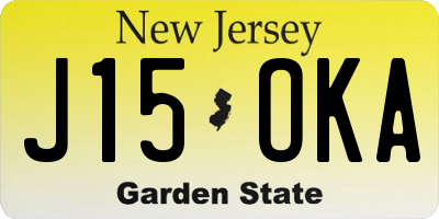 NJ license plate J15OKA