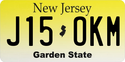 NJ license plate J15OKM