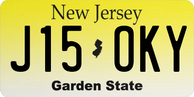 NJ license plate J15OKY
