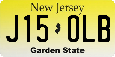 NJ license plate J15OLB