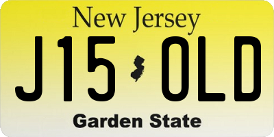 NJ license plate J15OLD