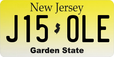 NJ license plate J15OLE