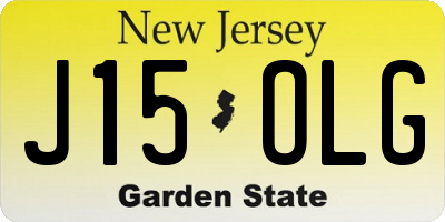 NJ license plate J15OLG