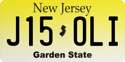 NJ license plate J15OLI