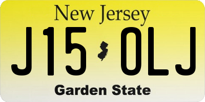 NJ license plate J15OLJ