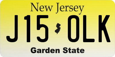 NJ license plate J15OLK