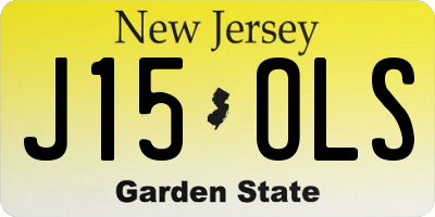 NJ license plate J15OLS