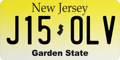 NJ license plate J15OLV