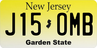 NJ license plate J15OMB