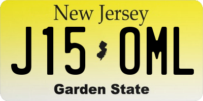 NJ license plate J15OML