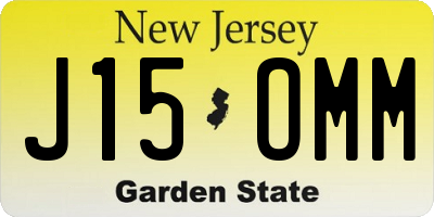 NJ license plate J15OMM