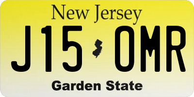 NJ license plate J15OMR