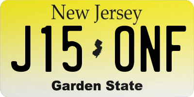 NJ license plate J15ONF