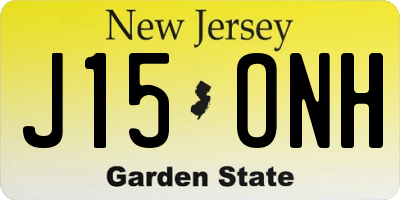 NJ license plate J15ONH