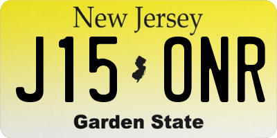 NJ license plate J15ONR