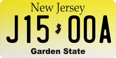 NJ license plate J15OOA
