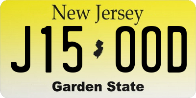NJ license plate J15OOD
