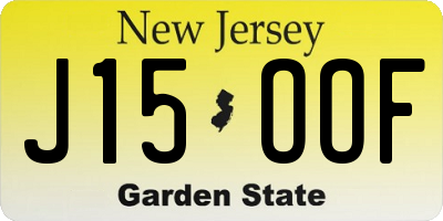NJ license plate J15OOF