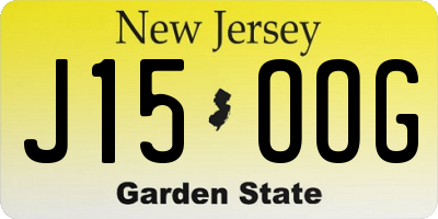 NJ license plate J15OOG