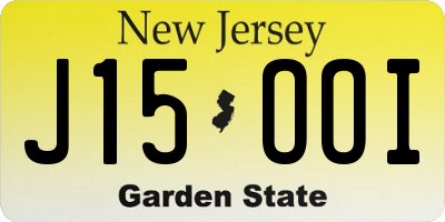 NJ license plate J15OOI
