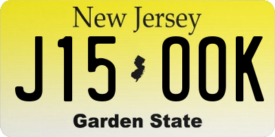 NJ license plate J15OOK
