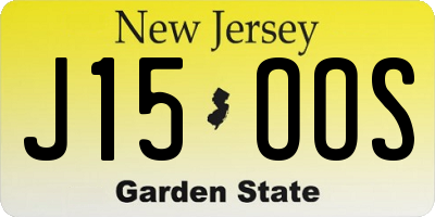 NJ license plate J15OOS