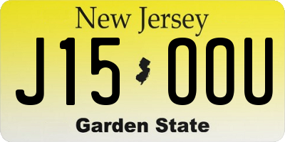 NJ license plate J15OOU