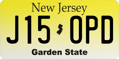NJ license plate J15OPD