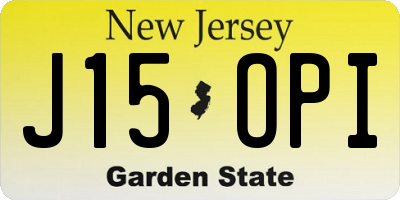 NJ license plate J15OPI