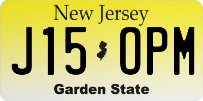 NJ license plate J15OPM
