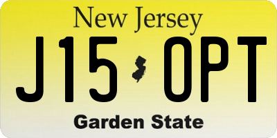 NJ license plate J15OPT