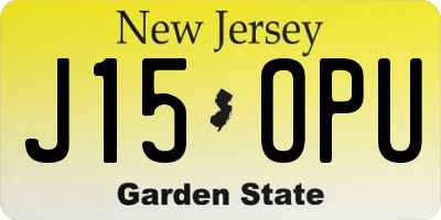 NJ license plate J15OPU