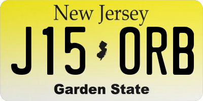 NJ license plate J15ORB