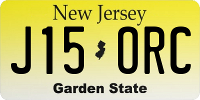 NJ license plate J15ORC