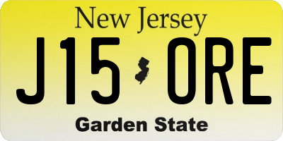 NJ license plate J15ORE