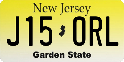 NJ license plate J15ORL