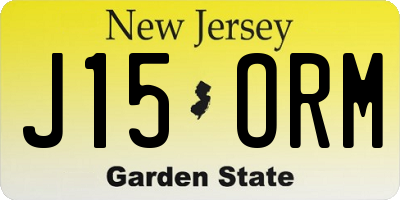 NJ license plate J15ORM