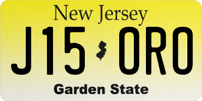 NJ license plate J15ORO