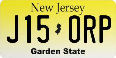 NJ license plate J15ORP