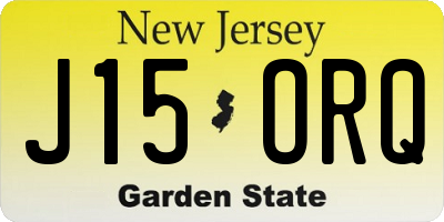 NJ license plate J15ORQ