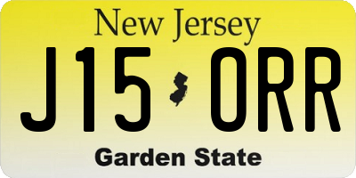 NJ license plate J15ORR