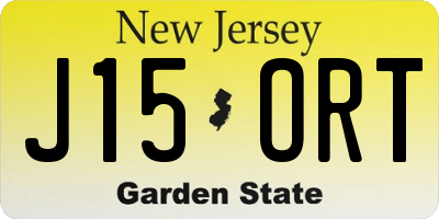 NJ license plate J15ORT