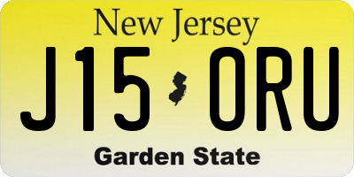 NJ license plate J15ORU