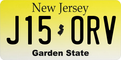 NJ license plate J15ORV