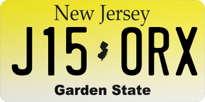 NJ license plate J15ORX