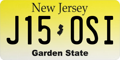NJ license plate J15OSI