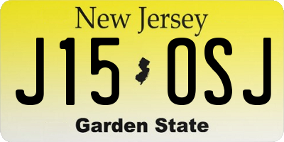 NJ license plate J15OSJ